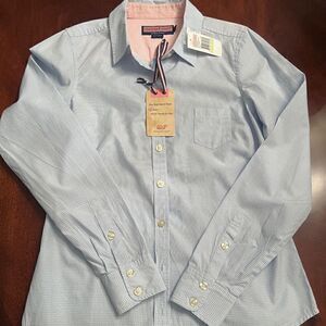 NWT Women's Vineyard Vines Boyfriend Shirt Top Blouse Tattersall Check Size 4